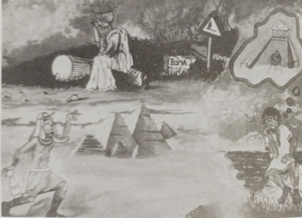 Griegos, romanos y egipcios jugando a los bolos.